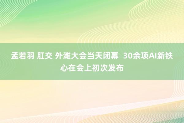 孟若羽 肛交 外滩大会当天闭幕  30余项AI新铁心在会上初次发布