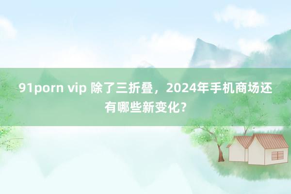 91porn vip 除了三折叠，2024年手机商场还有哪些新变化？