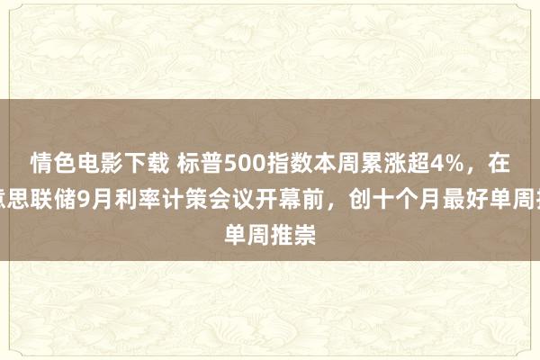 情色电影下载 标普500指数本周累涨超4%，在好意思联储9月利率计策会议开幕前，创十个月最好单周推崇