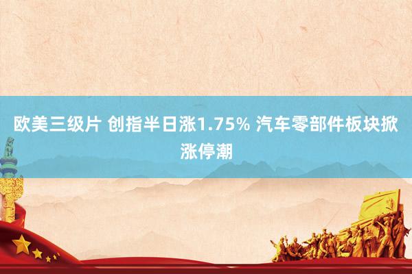 欧美三级片 创指半日涨1.75% 汽车零部件板块掀涨停潮