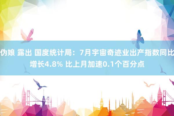 伪娘 露出 国度统计局：7月宇宙奇迹业出产指数同比增长4.8% 比上月加速0.1个百分点