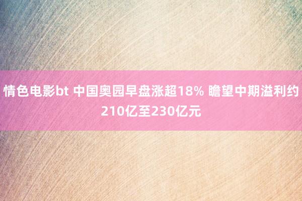 情色电影bt 中国奥园早盘涨超18% 瞻望中期溢利约210亿至230亿元