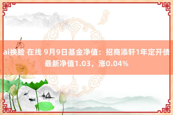 ai换脸 在线 9月9日基金净值：招商添轩1年定开债最新净值1.03，涨0.04%