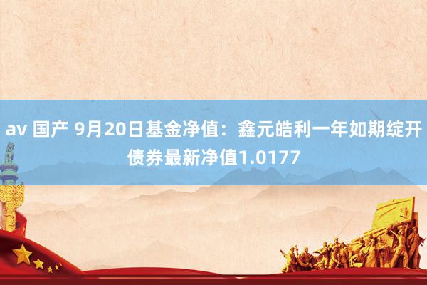 av 国产 9月20日基金净值：鑫元皓利一年如期绽开债券最新净值1.0177