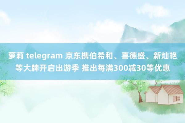 萝莉 telegram 京东携伯希和、喜德盛、新灿艳等大牌开启出游季 推出每满300减30等优惠