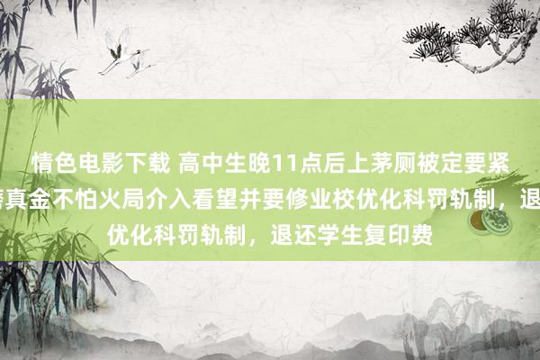 情色电影下载 高中生晚11点后上茅厕被定要紧违法 怀仁市磨真金不怕火局介入看望并要修业校优化科罚轨制，退还学生复印费