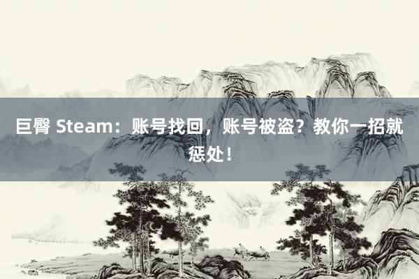 巨臀 Steam：账号找回，账号被盗？教你一招就惩处！