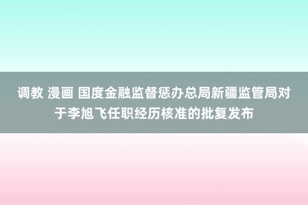 调教 漫画 国度金融监督惩办总局新疆监管局对于李旭飞任职经历核准的批复发布