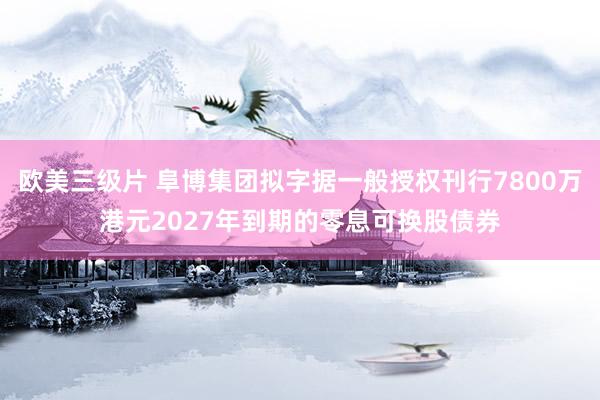 欧美三级片 阜博集团拟字据一般授权刊行7800万港元2027年到期的零息可换股债券