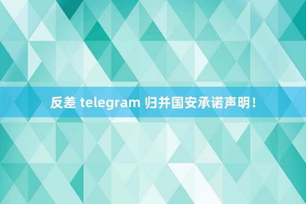 反差 telegram 归并国安承诺声明！