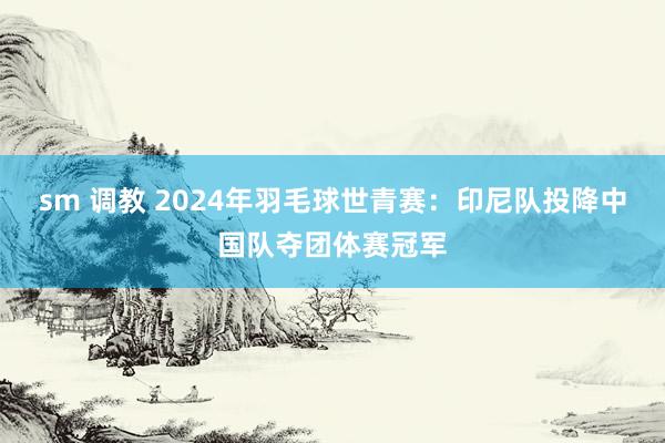 sm 调教 2024年羽毛球世青赛：印尼队投降中国队夺团体赛冠军