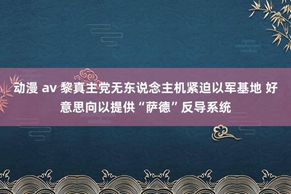 动漫 av 黎真主党无东说念主机紧迫以军基地 好意思向以提供“萨德”反导系统