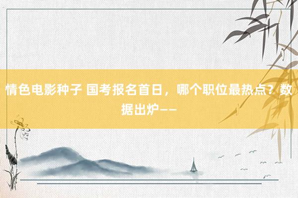 情色电影种子 国考报名首日，哪个职位最热点？数据出炉——