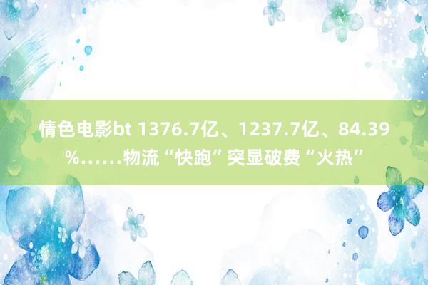 情色电影bt 1376.7亿、1237.7亿、84.39%……物流“快跑”突显破费“火热”