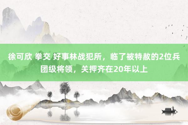 徐可欣 拳交 好事林战犯所，临了被特赦的2位兵团级将领，关押齐在20年以上