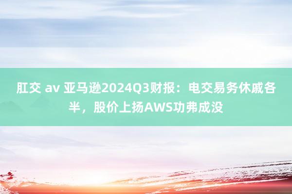 肛交 av 亚马逊2024Q3财报：电交易务休戚各半，股价上扬AWS功弗成没