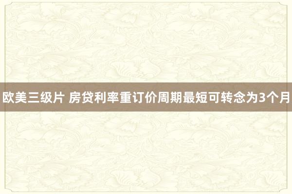 欧美三级片 房贷利率重订价周期最短可转念为3个月