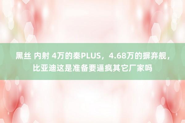 黑丝 内射 4万的秦PLUS，4.68万的摒弃舰，比亚迪这是准备要逼疯其它厂家吗