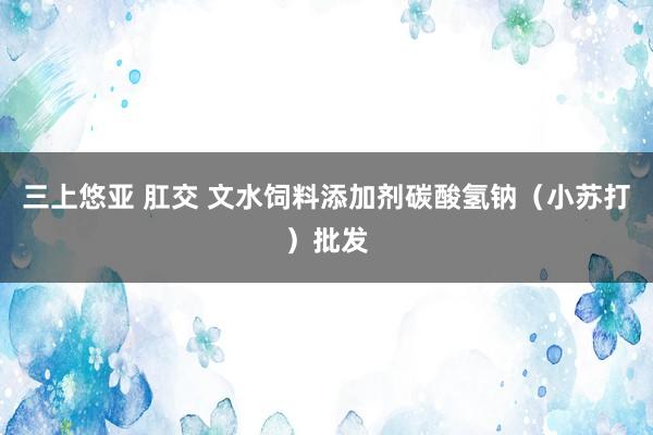 三上悠亚 肛交 文水饲料添加剂碳酸氢钠（小苏打）批发