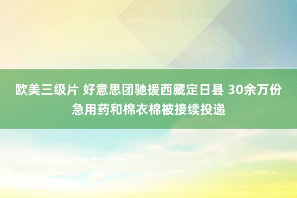 欧美三级片 好意思团驰援西藏定日县 30余万份急用药和棉衣棉被接续投递