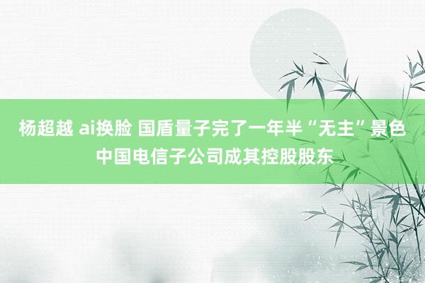 杨超越 ai换脸 国盾量子完了一年半“无主”景色 中国电信子公司成其控股股东