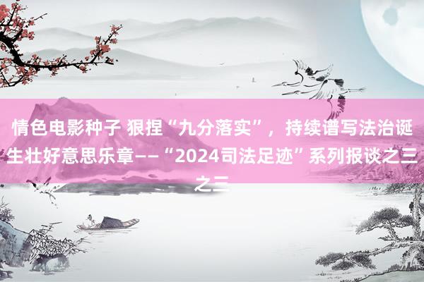 情色电影种子 狠捏“九分落实”，持续谱写法治诞生壮好意思乐章——“2024司法足迹”系列报谈之三