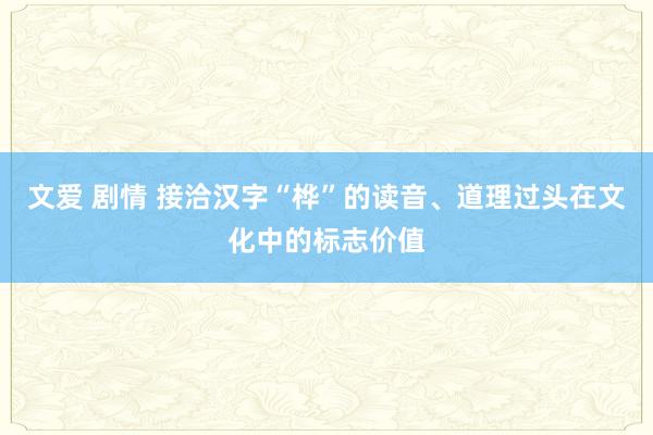 文爱 剧情 接洽汉字“桦”的读音、道理过头在文化中的标志价值